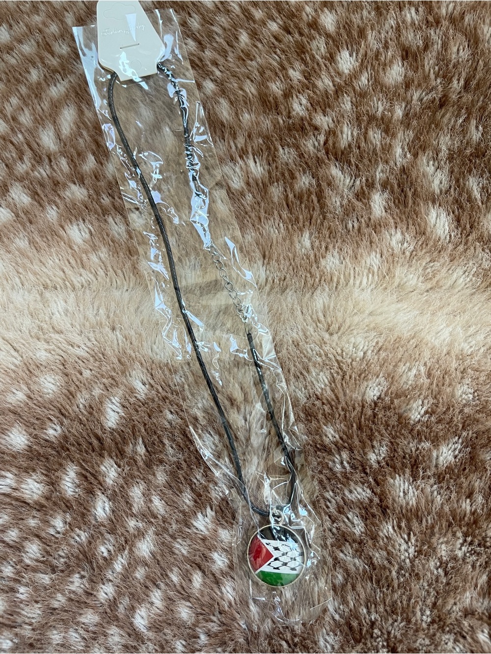 Enamel Round Pendant Necklace in Red, White & Green